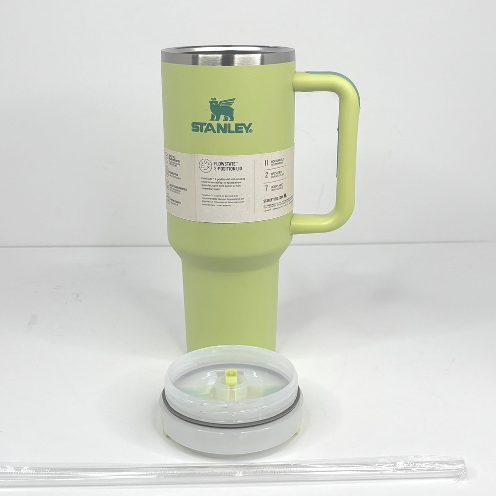 Stanley Quencher H2.0 40oz Tumbler FlowState Lime Green Travel Mug Cup Handle - Picture 7 of 10